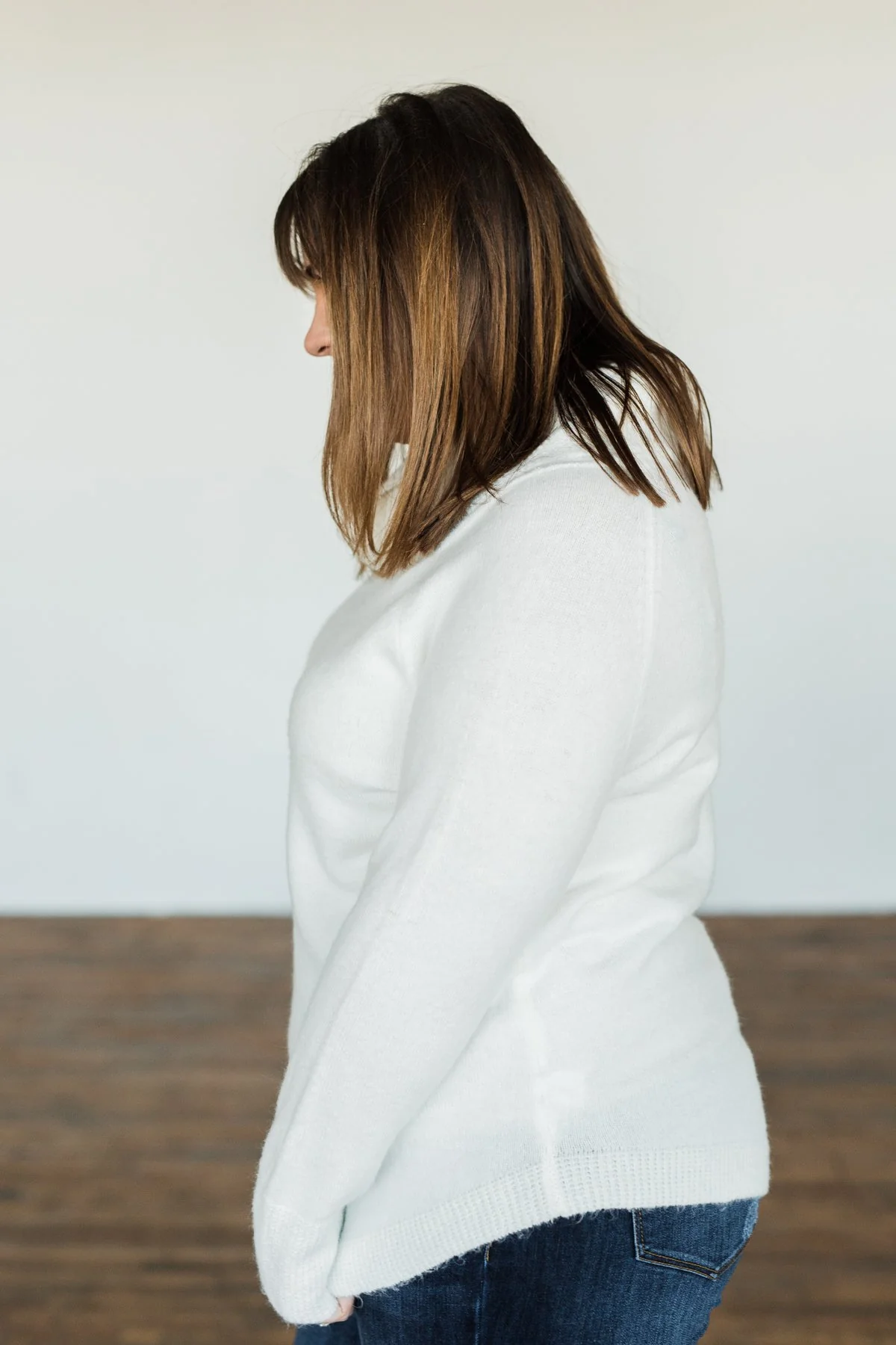 Say My Name Cowl Neck Sweater- Ivory - Image 9