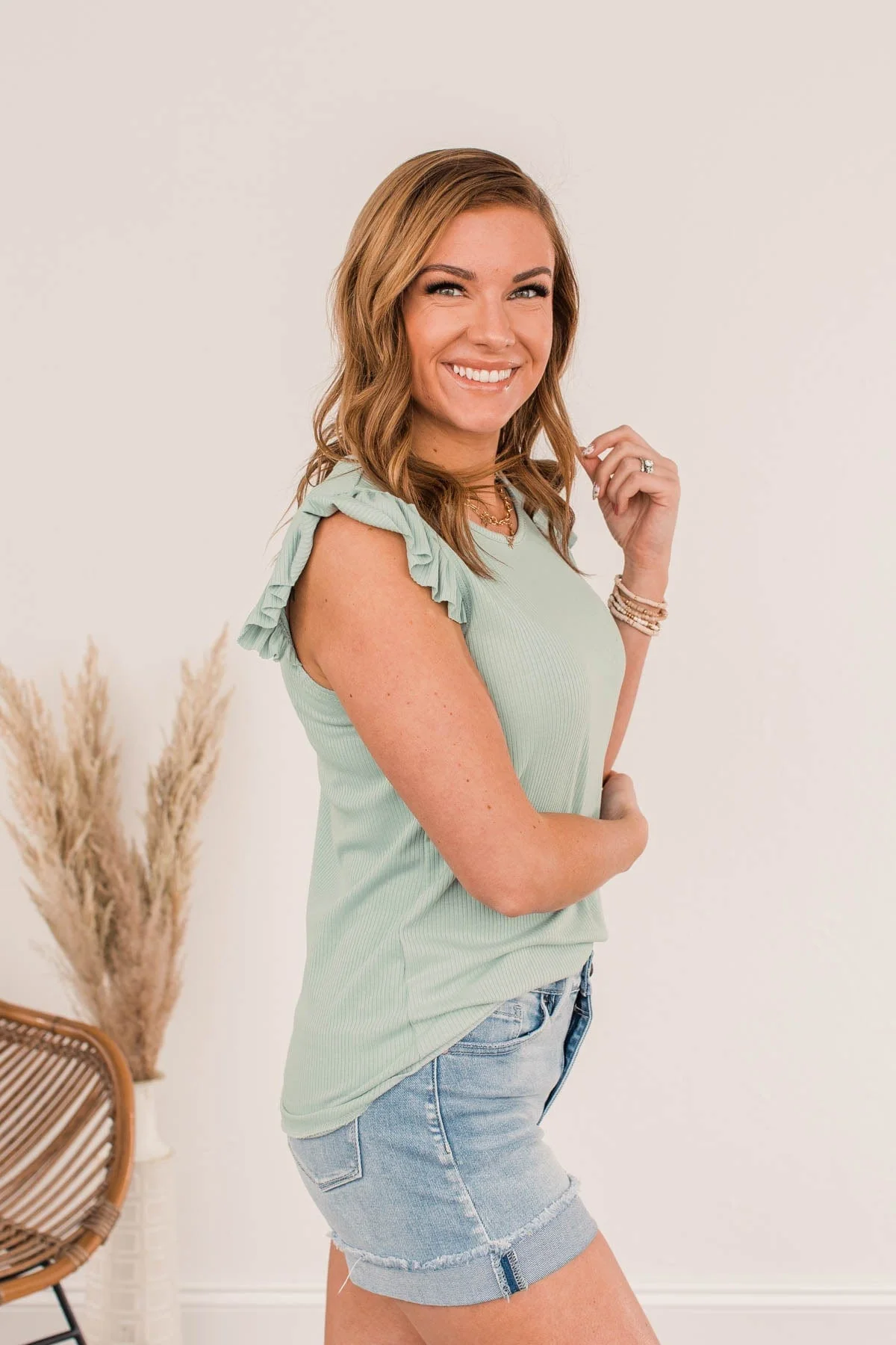 Say The Word Knit Top- Dusty Teal - Image 9