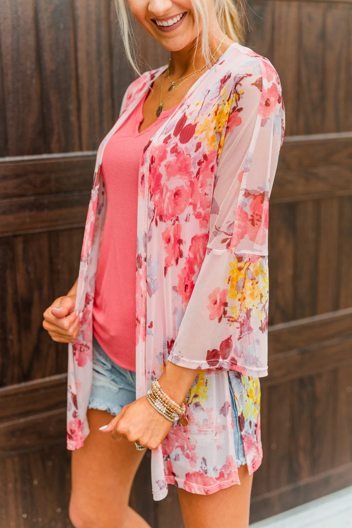 Scents Of Spring Floral Kimono- Light Pink - Image 12