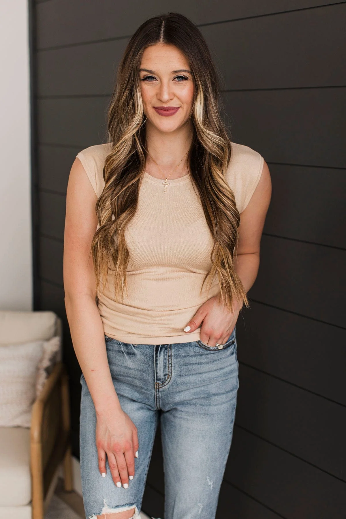 Searching For More Ruched Top- Beige - Image 3