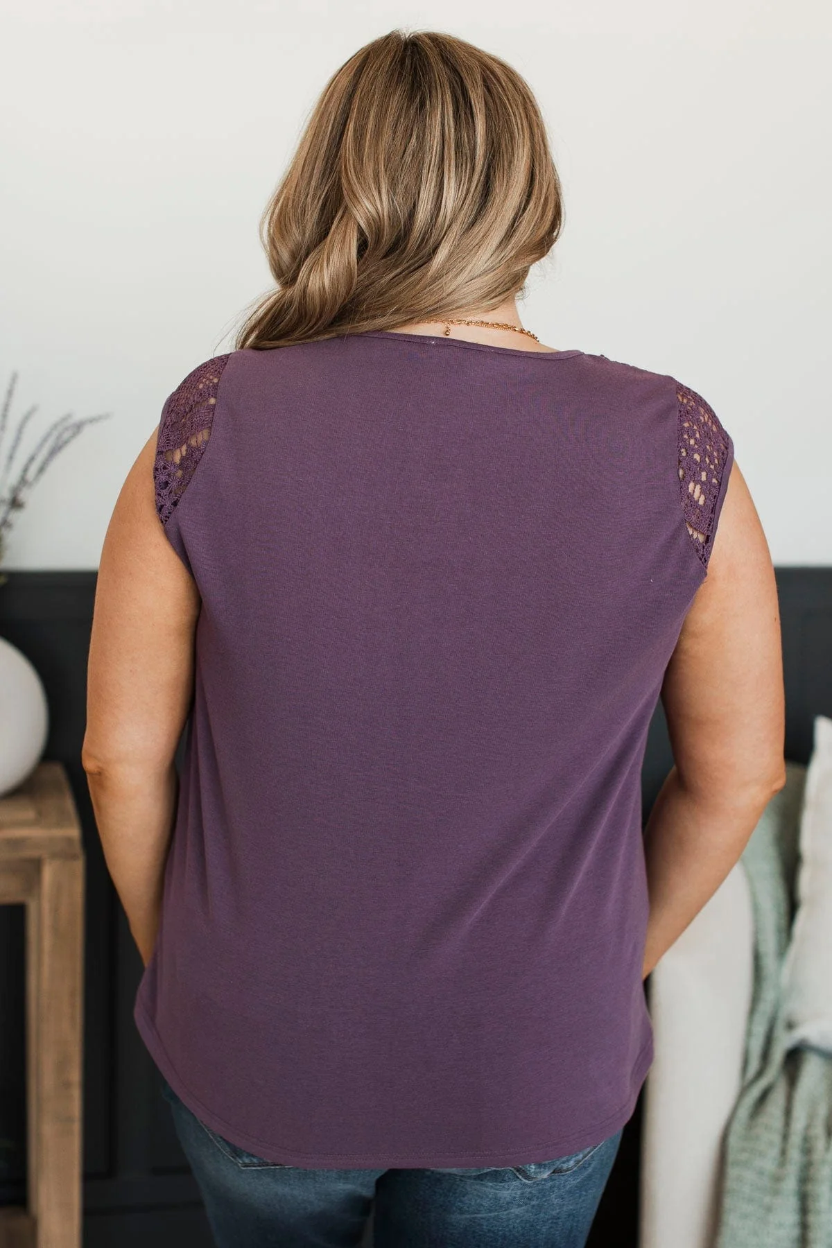 Searching For Truth Cap Sleeve Top- Dark Lavender - Image 7
