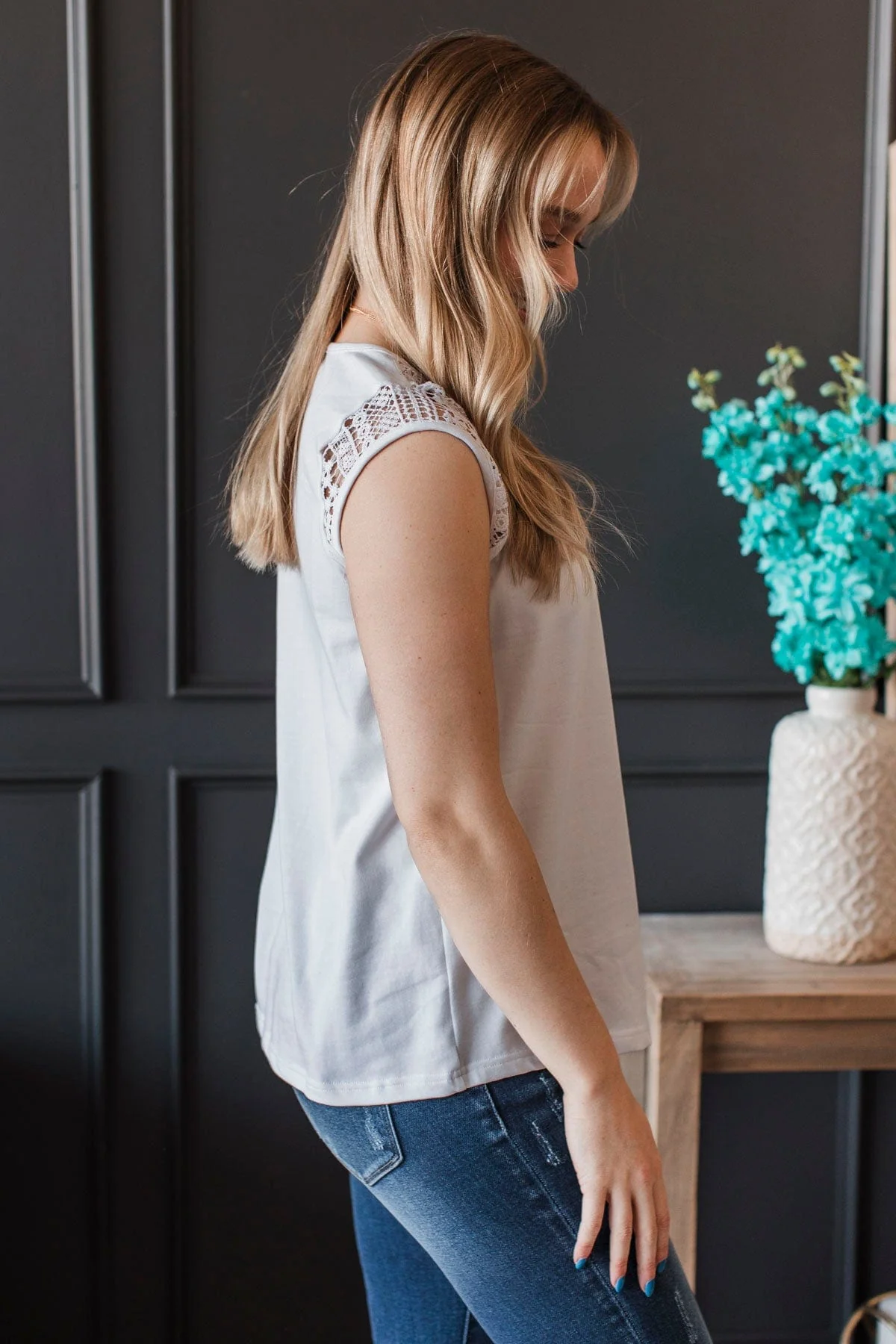 Searching For Truth Cap Sleeve Top- Ivory - Image 5
