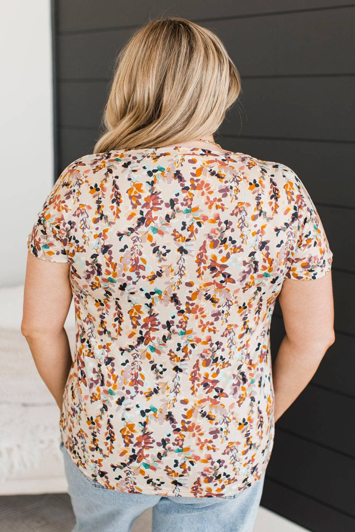 Season Of Blooms Floral Top- Light Beige - Image 8