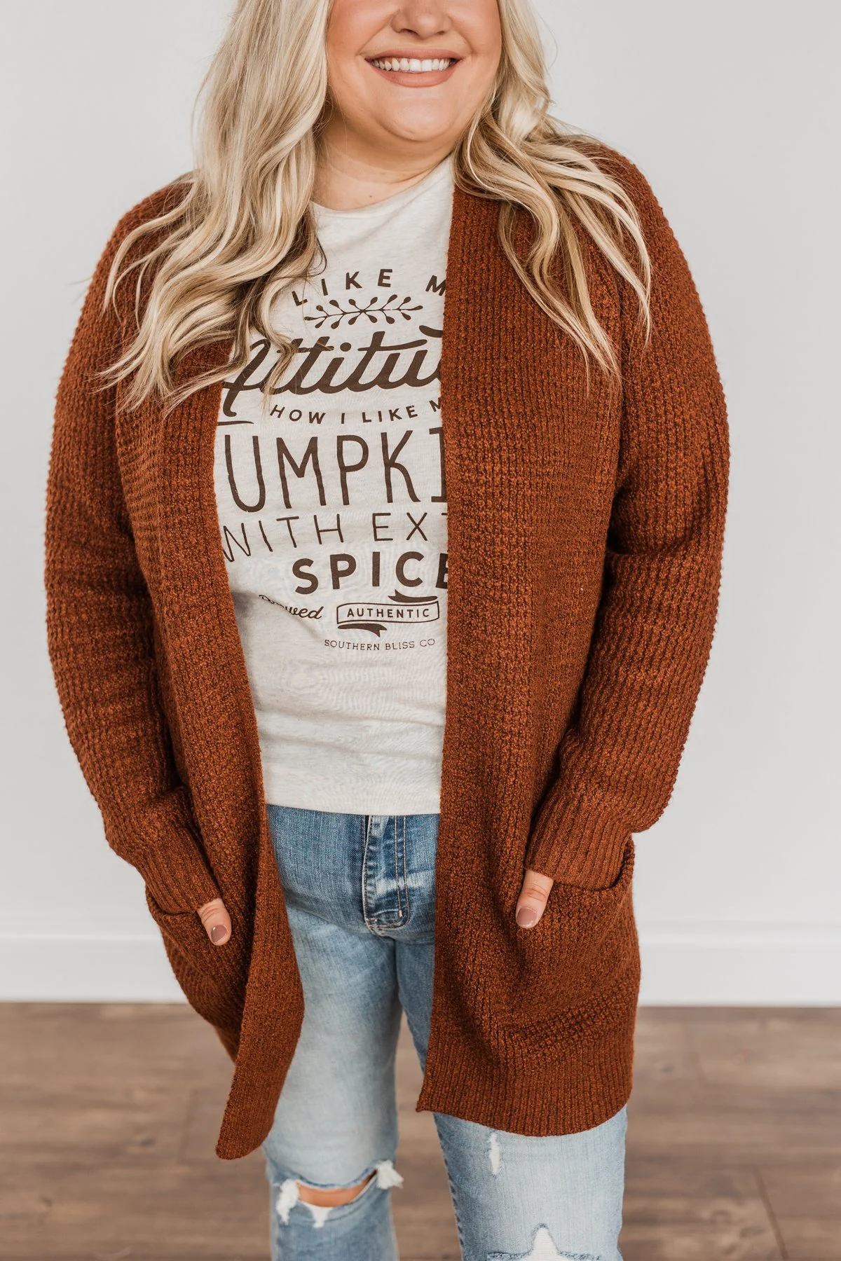 Season Of Change Knit Cardigan- Deep Rust - Image 10