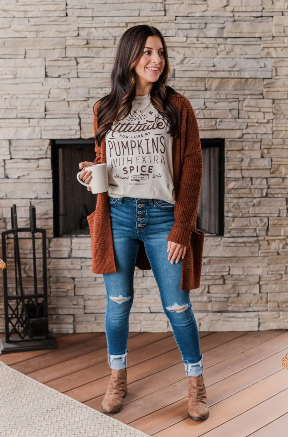 Season Of Change Knit Cardigan- Deep Rust - Image 11
