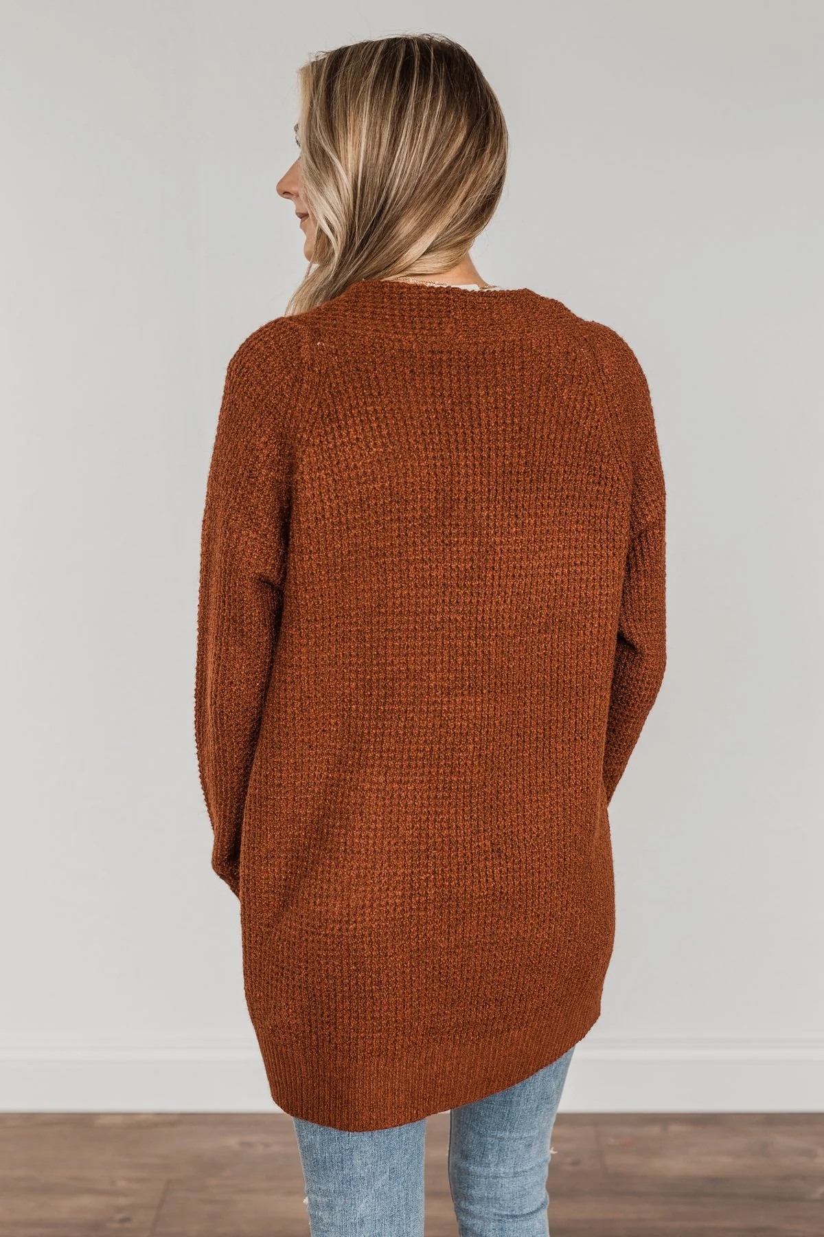 Season Of Change Knit Cardigan- Deep Rust - Image 14