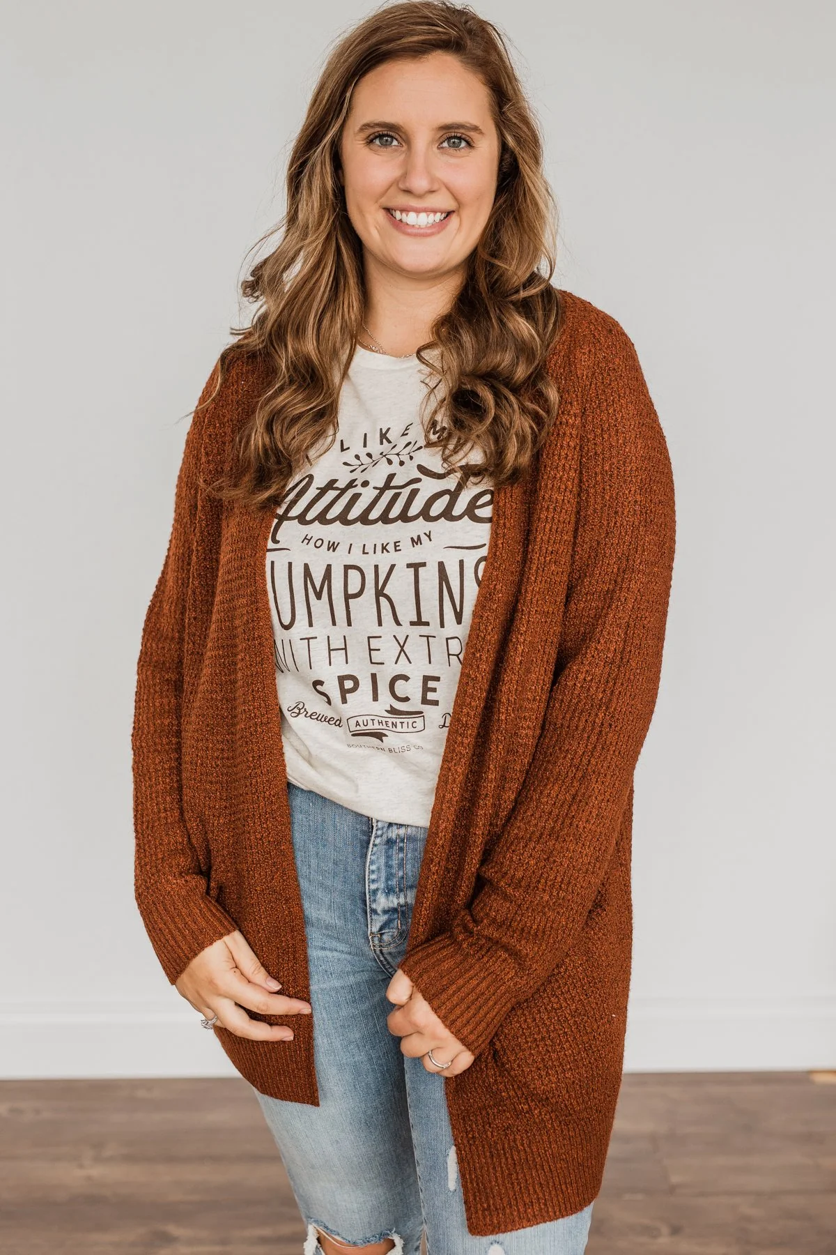 Season Of Change Knit Cardigan- Deep Rust - Image 4