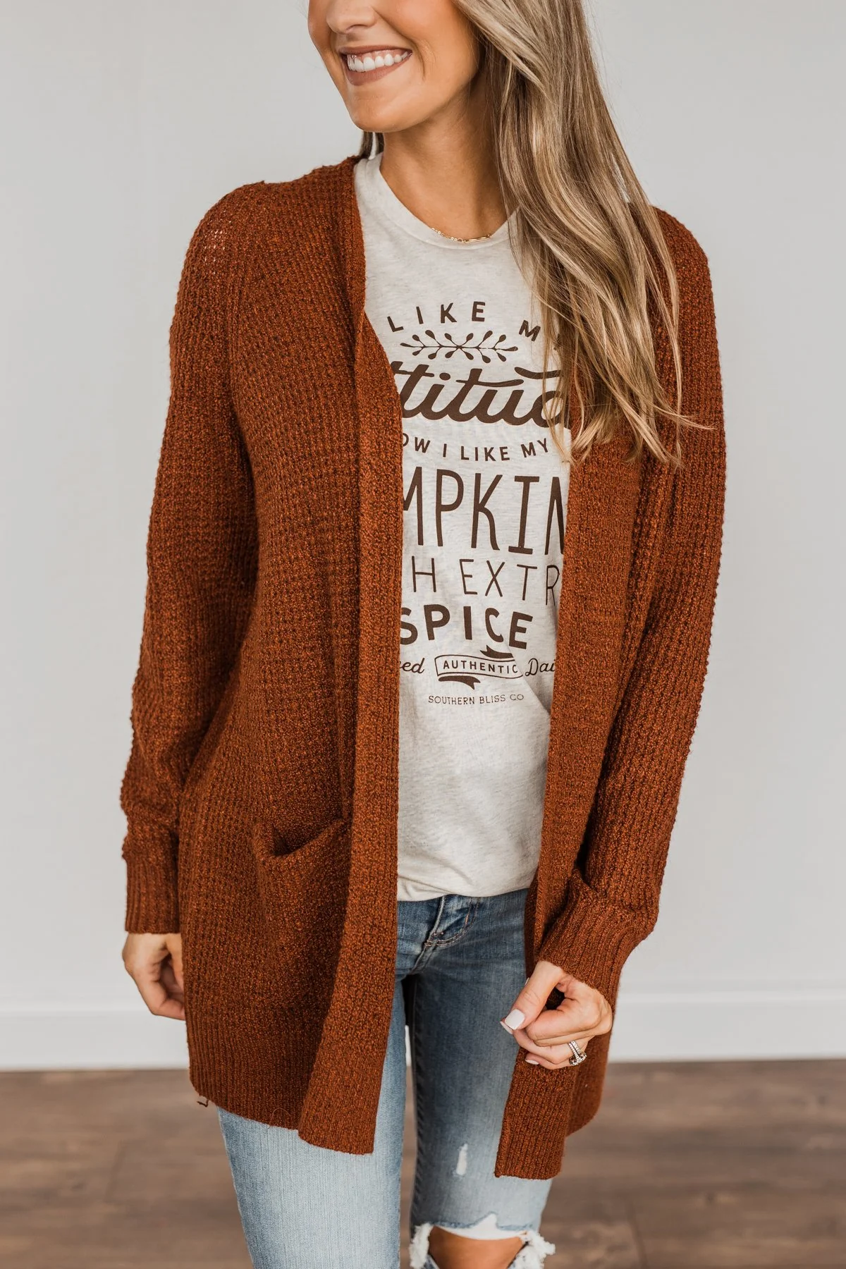 Season Of Change Knit Cardigan- Deep Rust - Image 5