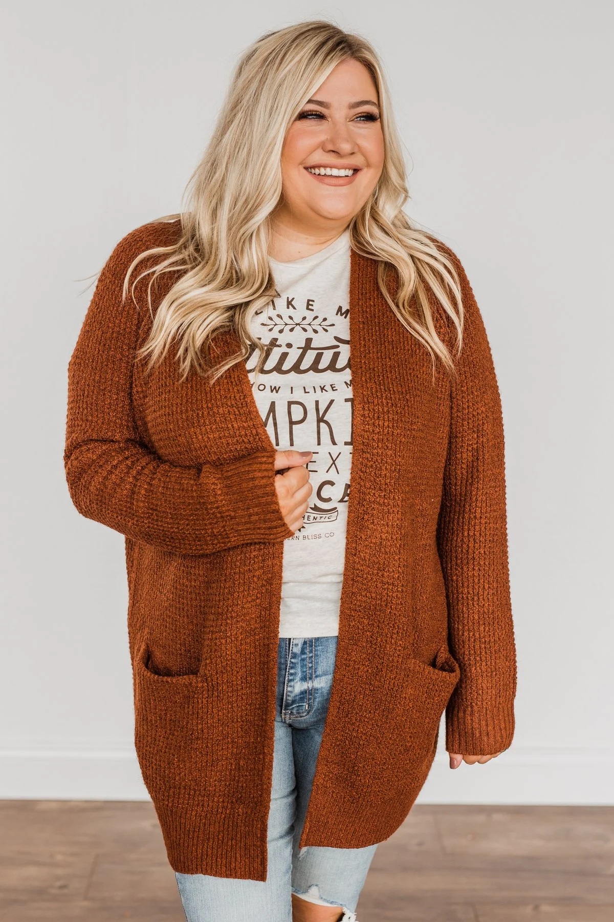 Season Of Change Knit Cardigan- Deep Rust - Image 6