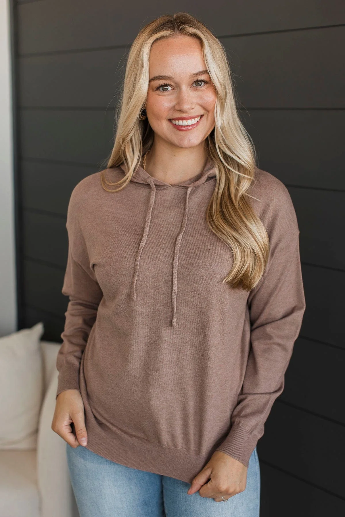 Second Chances Hooded Pullover Top- Mocha - Image 3