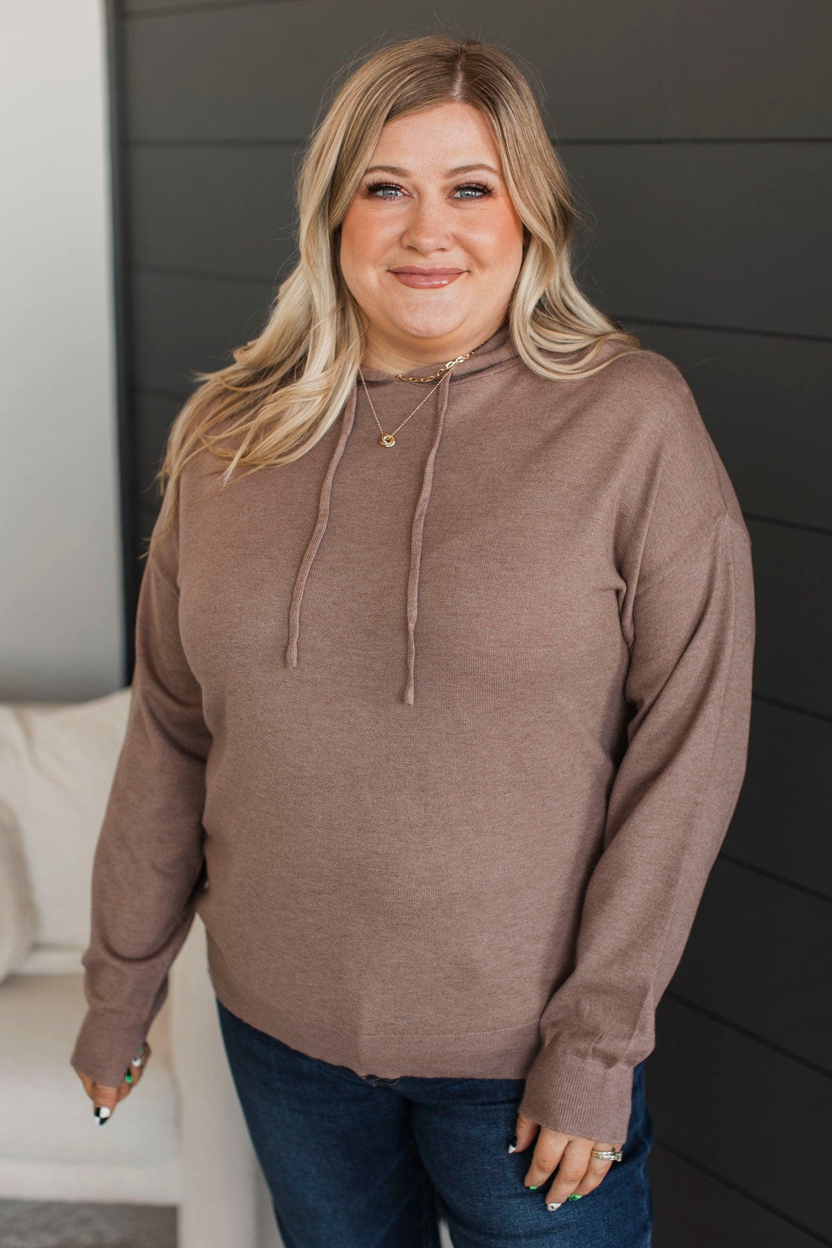 Second Chances Hooded Pullover Top- Mocha - Image 4