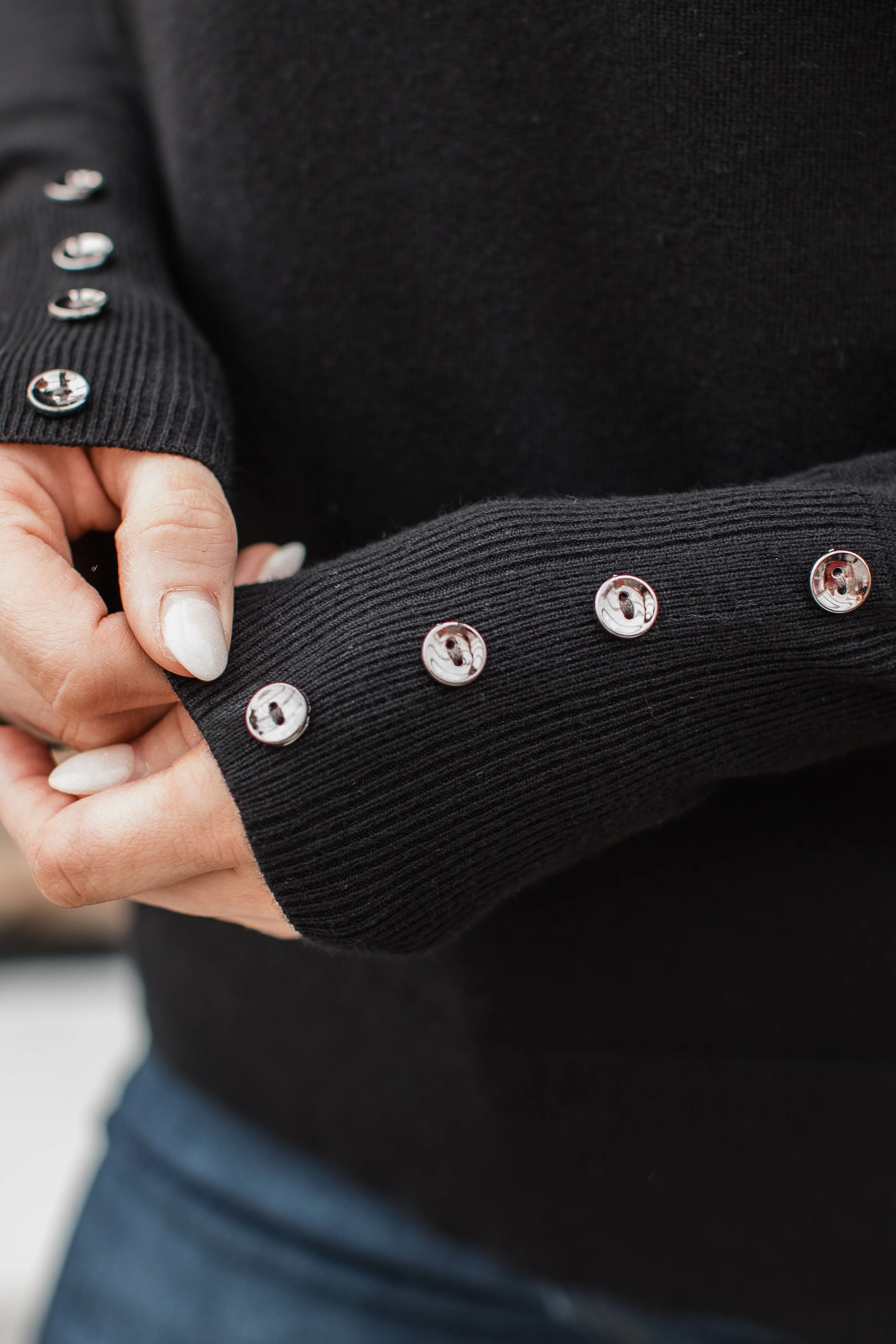 Second Glance Knit Sweater- Black - Image 3