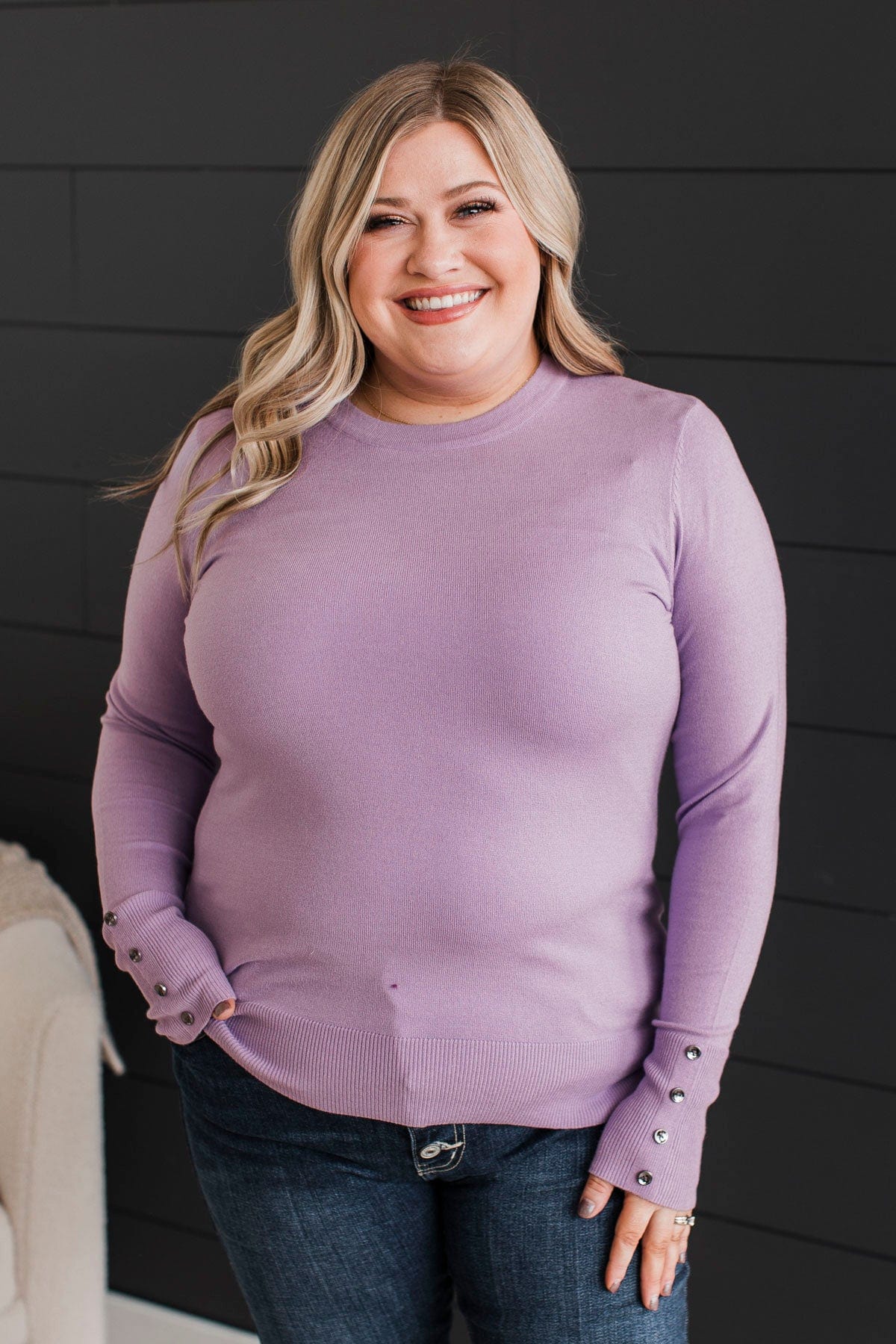 Second Glance Knit Sweater- Lavender - Image 2