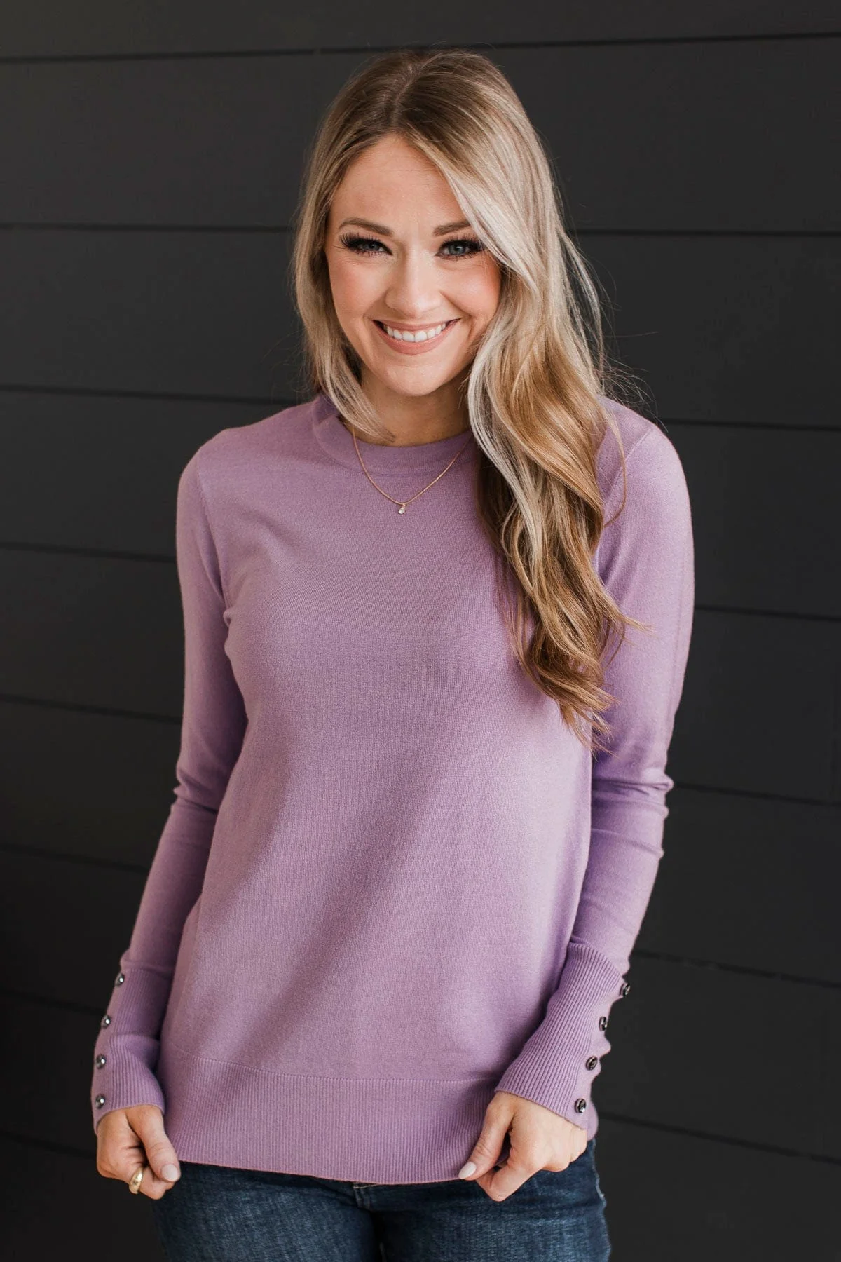 Second Glance Knit Sweater- Lavender - Image 3