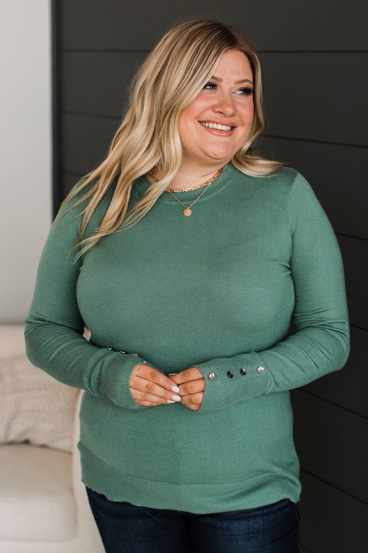 Second Glance Knit Sweater- Spruce - Image 3