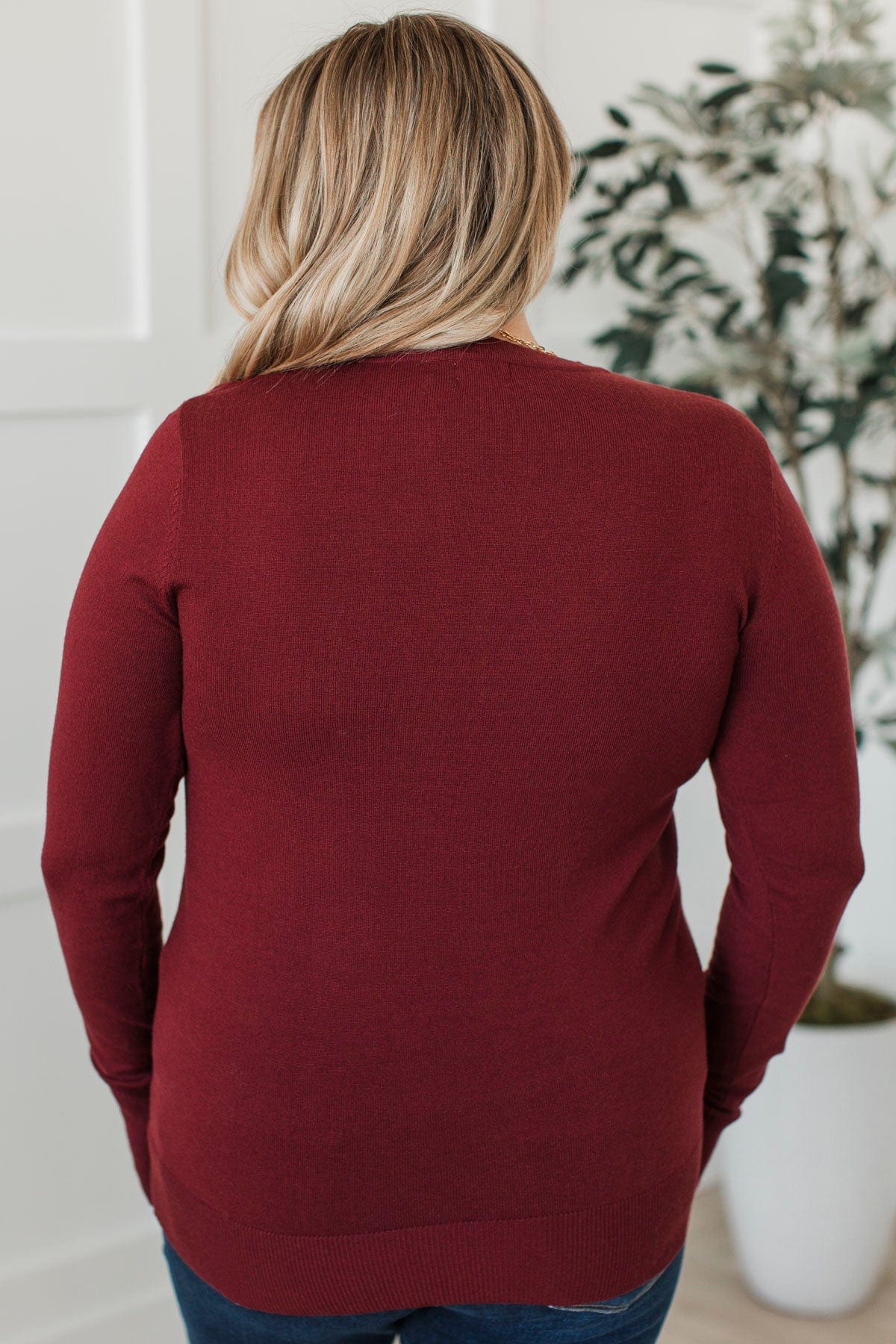 Second Glance Knit Sweater- Wine - Image 7
