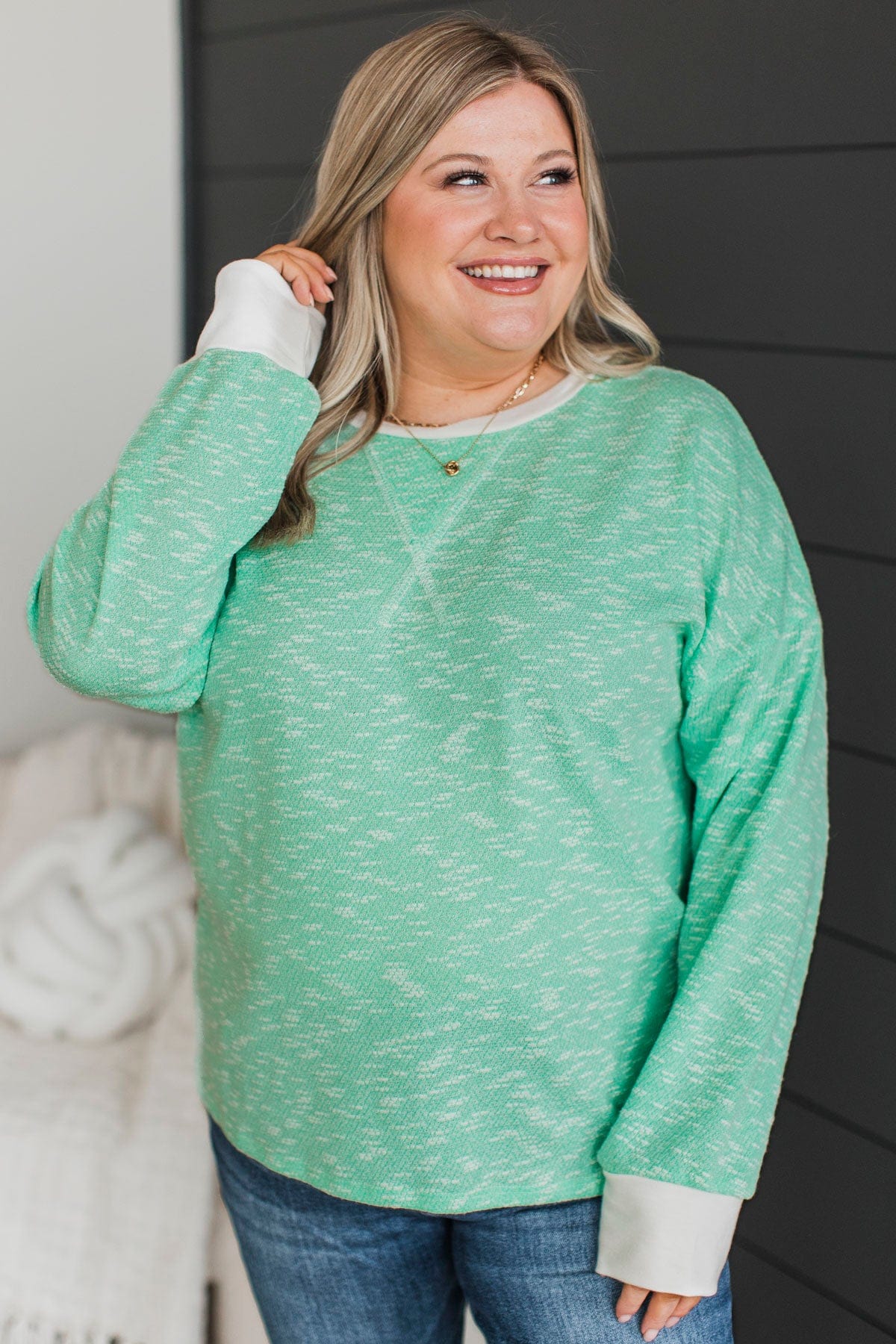 Secret Obsession Knit Top- Mint - Image 4