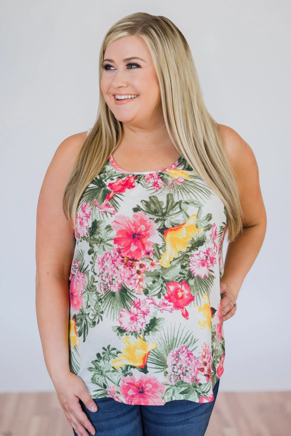 Secrets of Nature Tropical Floral Tank Top - Image 5