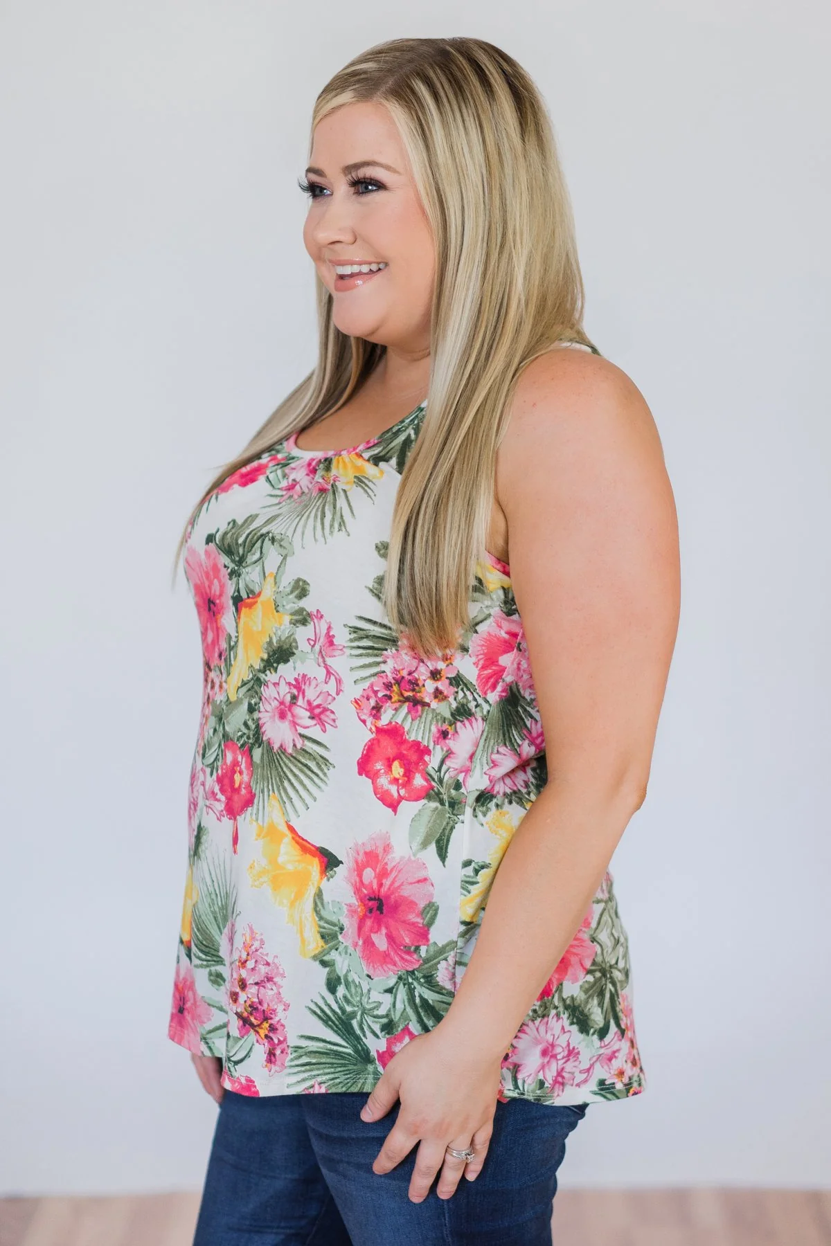 Secrets of Nature Tropical Floral Tank Top - Image 7