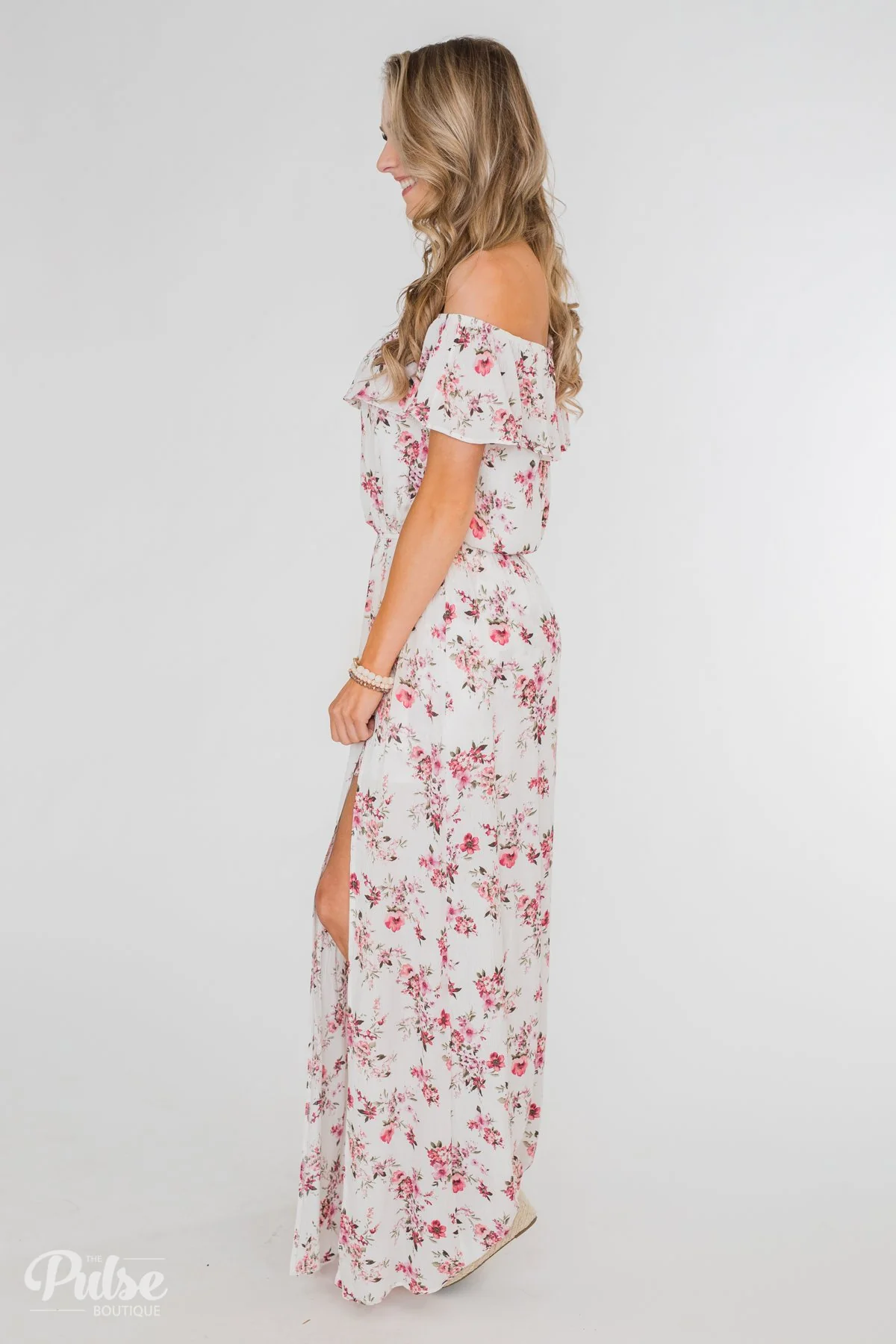 Secrets of Spring Floral Maxi Romper- Ivory - Image 13