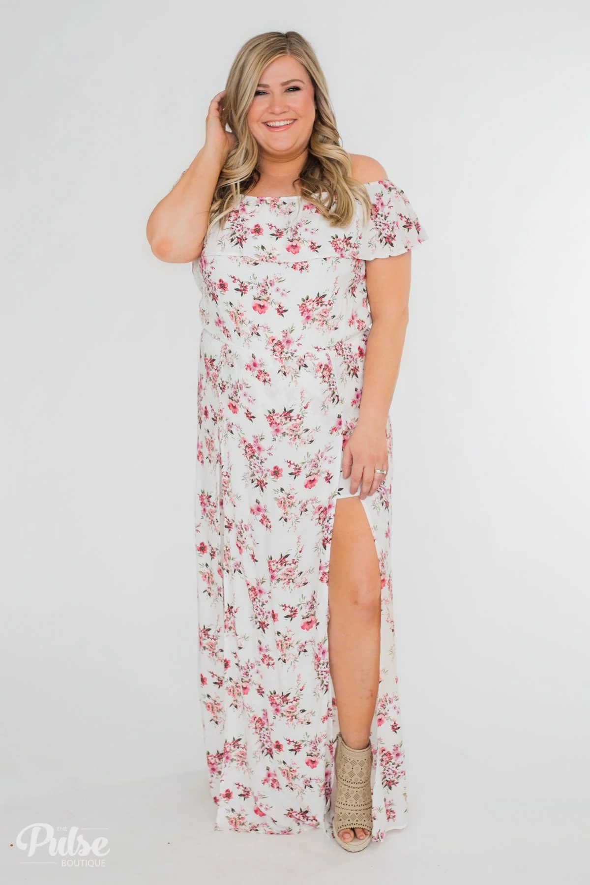 Secrets of Spring Floral Maxi Romper- Ivory - Image 6