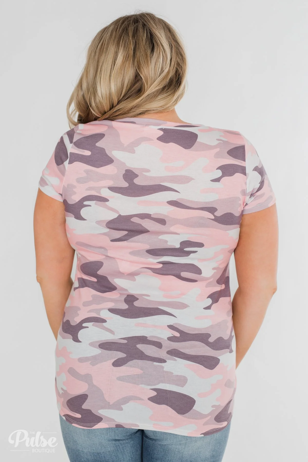 See Me Coming Short Sleeve Top- Pink Camo - Image 12