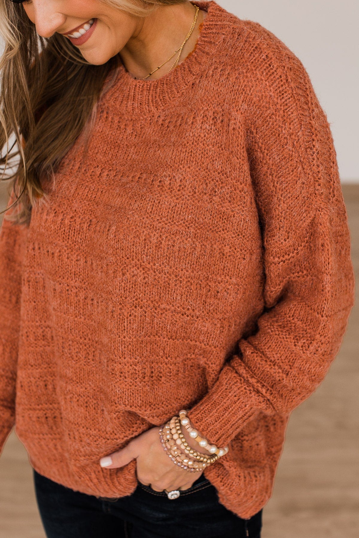 See The Good Knit Sweater- Burnt Orange - Image 3