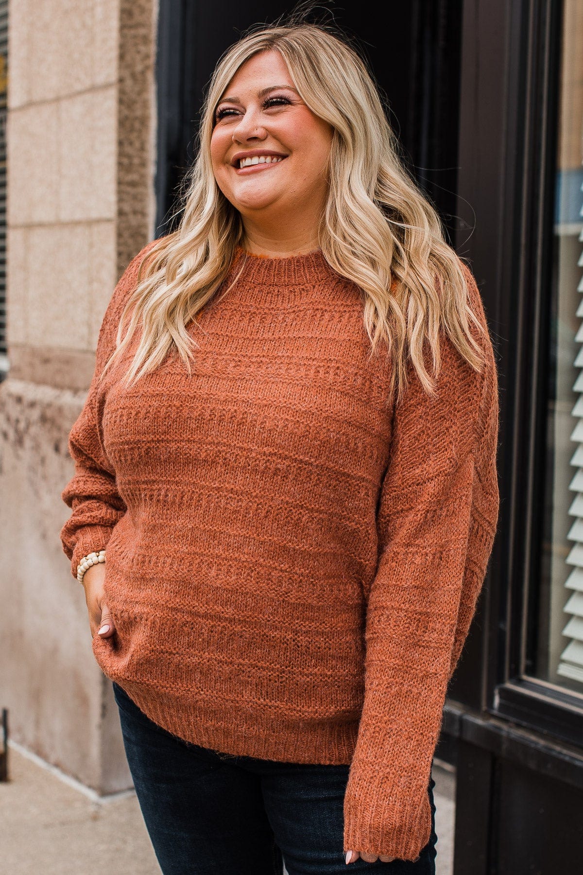 See The Good Knit Sweater- Burnt Orange - Image 4