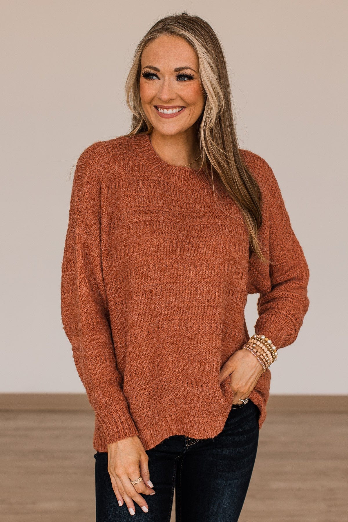 See The Good Knit Sweater- Burnt Orange - Image 5