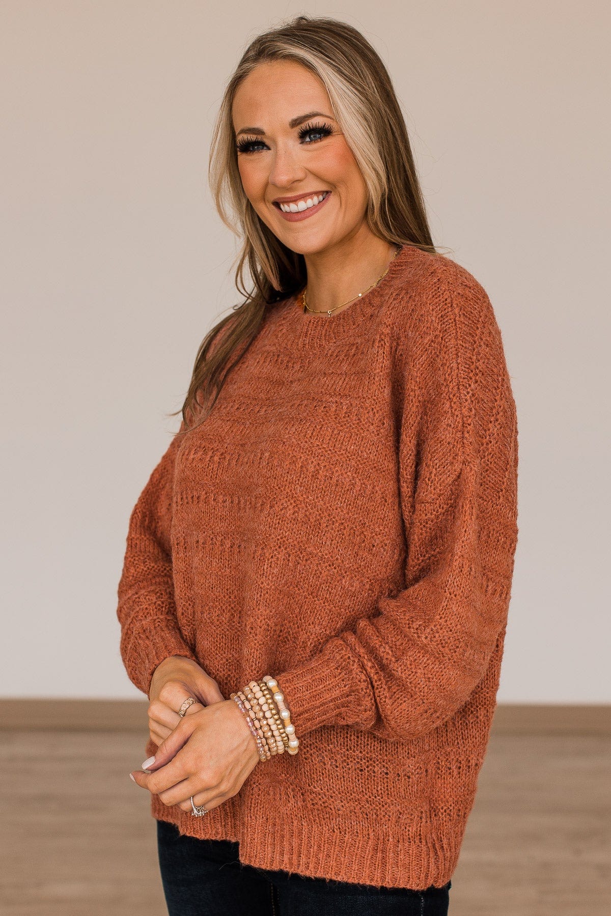 See The Good Knit Sweater- Burnt Orange - Image 7