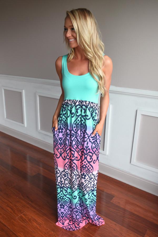 See the Rainbow Maxi Dress with Pockets - Image 3