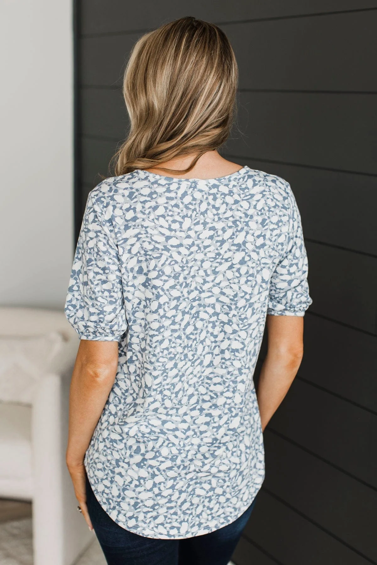 See Ya Later Animal Print Top- Denim - Image 7