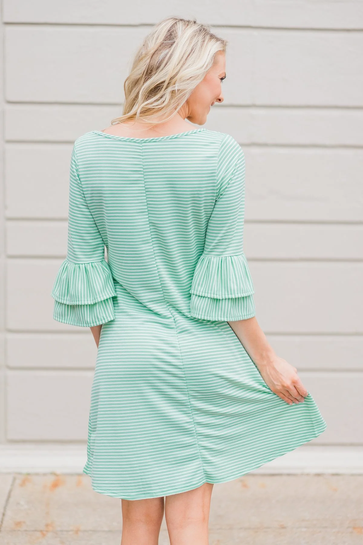 Seeing Stripes Dress- Mint - Image 8