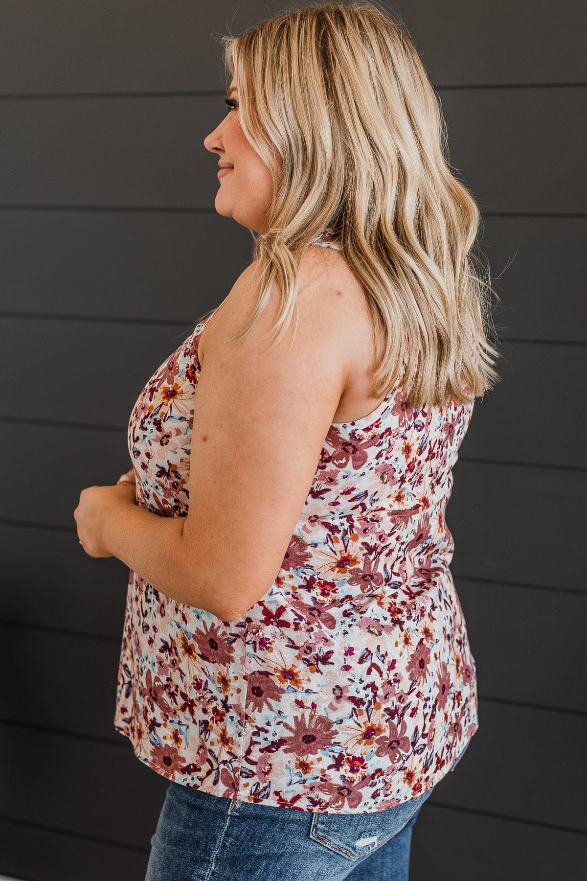 Seeing The Beauty Floral Tank Top- Mauve - Image 7