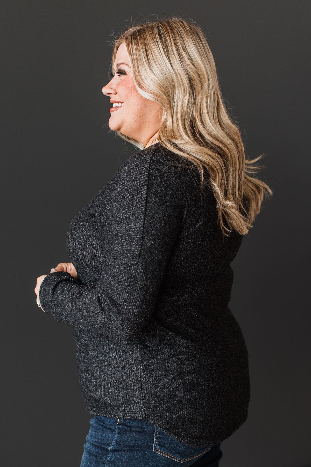 Seek Me Out Ribbed Knit Top- Black - Image 6