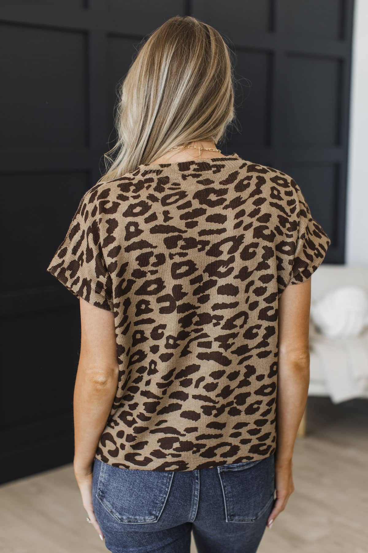 Seek New Paths Short Sleeve Knit Top- Leopard - Image 7