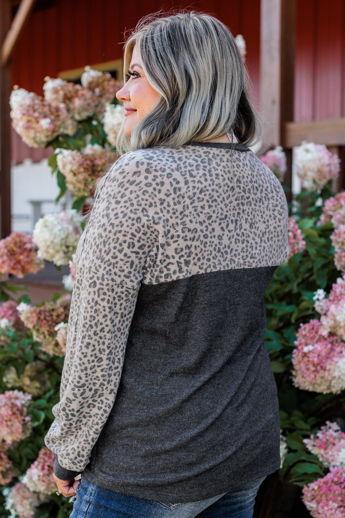 Find Your Wild Leopard Print Top- Charcoal - Image 7