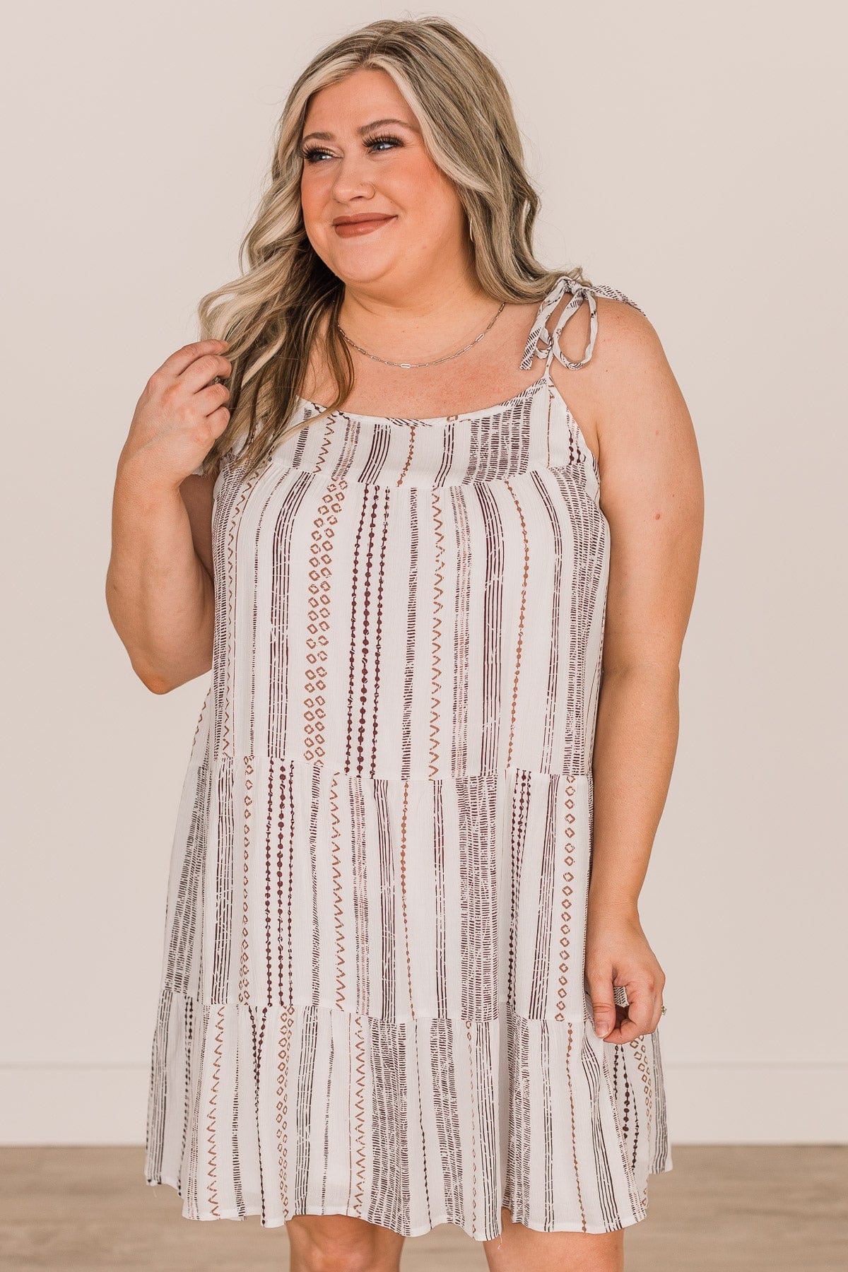 Seeking Happiness Tie Sleeve Dress- Ivory - Image 4