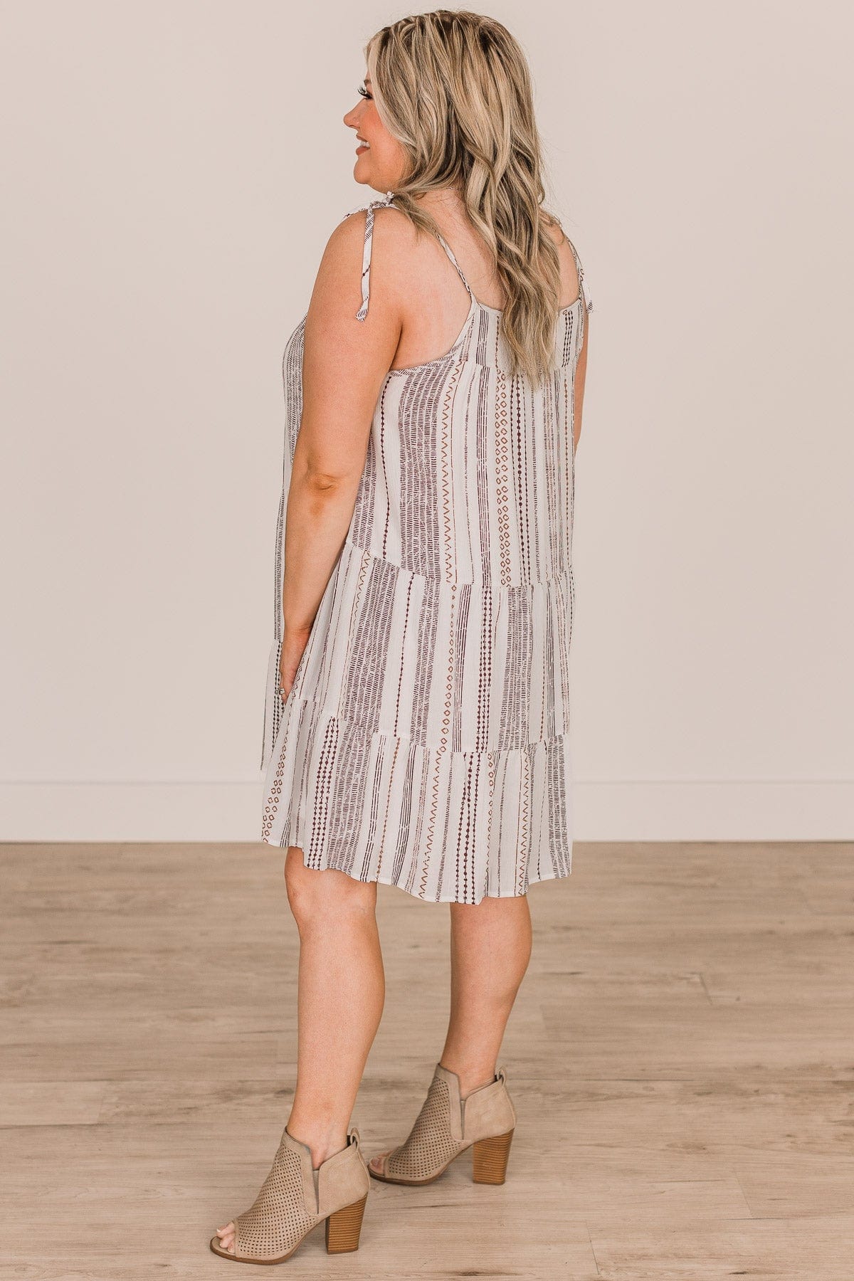 Seeking Happiness Tie Sleeve Dress- Ivory - Image 9