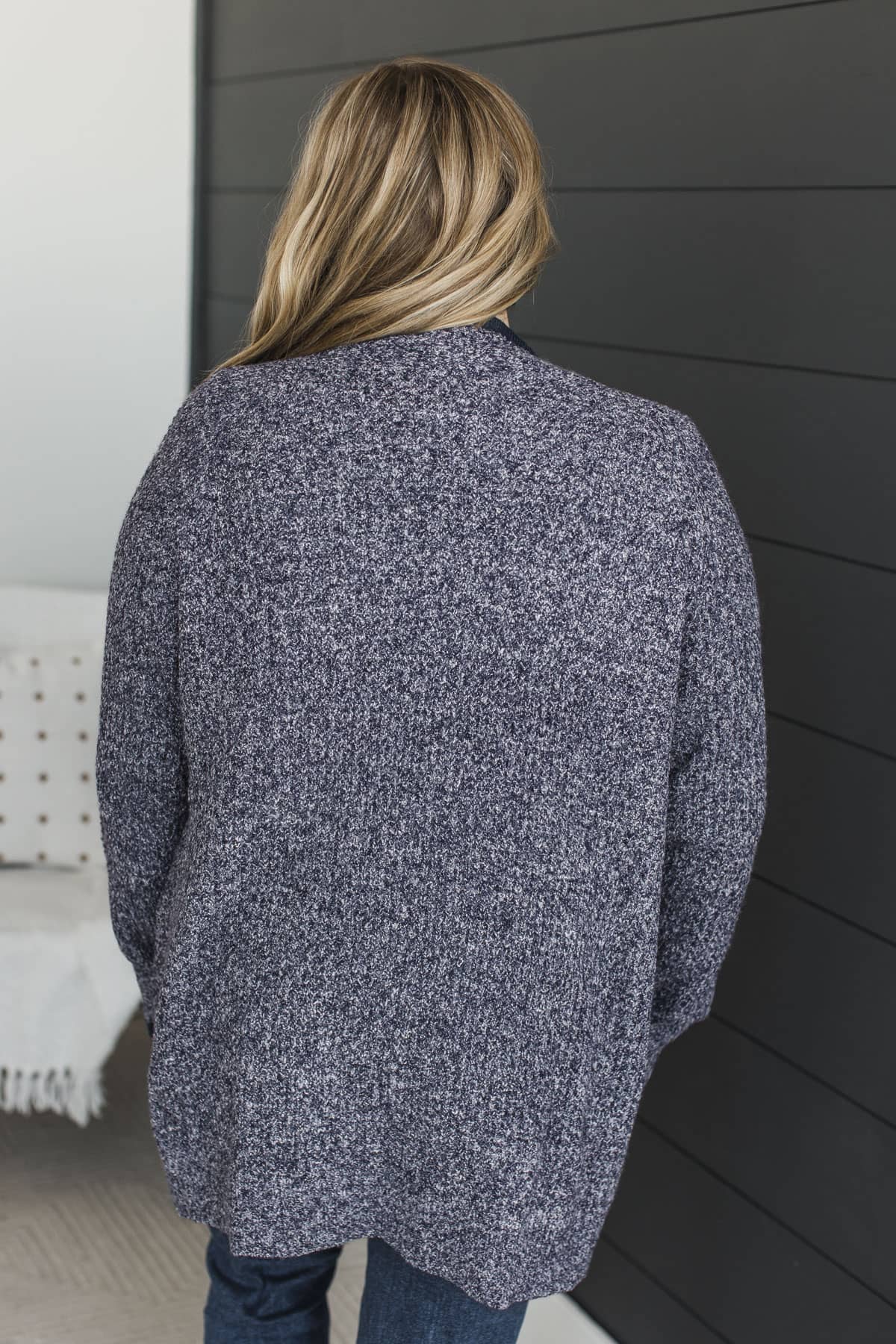 Seeking Perfection Waffle Knit Cardigan- Navy - Image 6