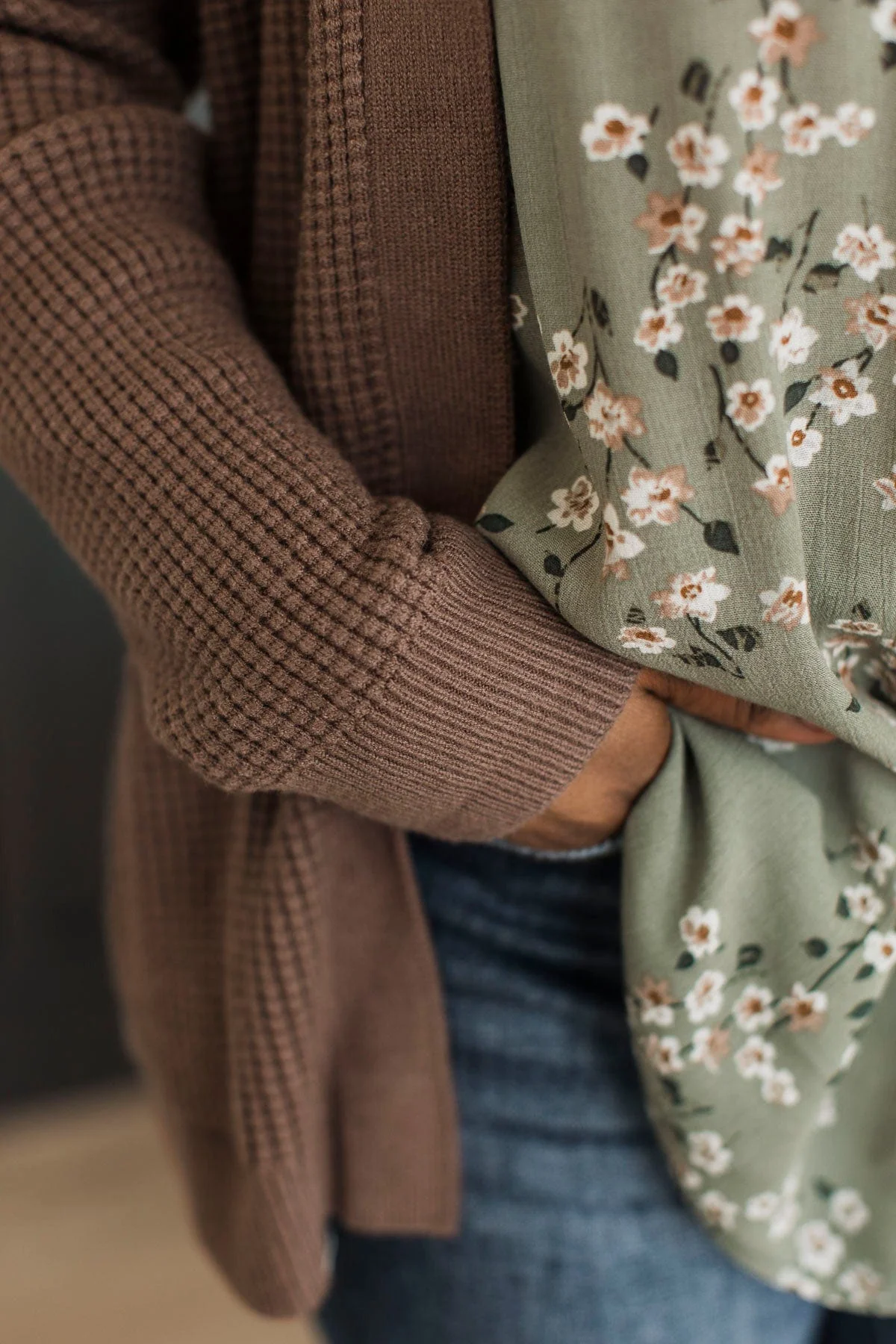 Seeking Your Love Knit Cardigan- Dark Mocha - Image 3