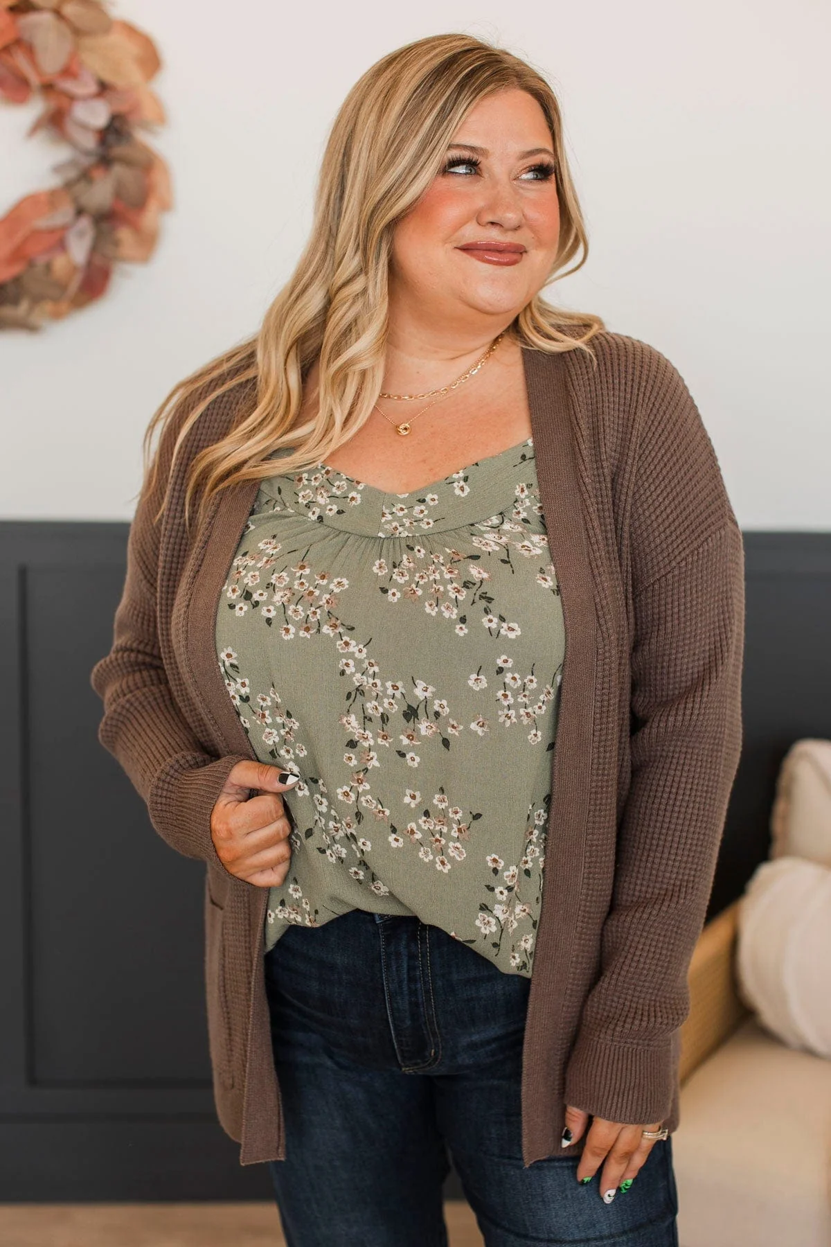 Seeking Your Love Knit Cardigan- Dark Mocha - Image 5