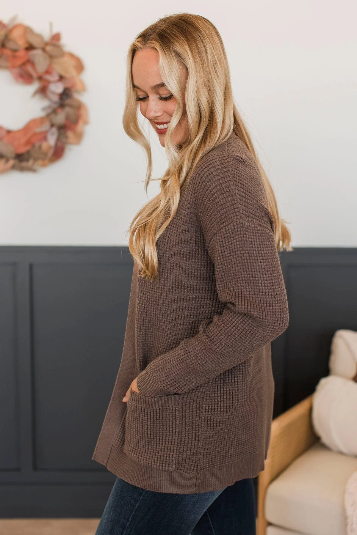 Seeking Your Love Knit Cardigan- Dark Mocha - Image 7