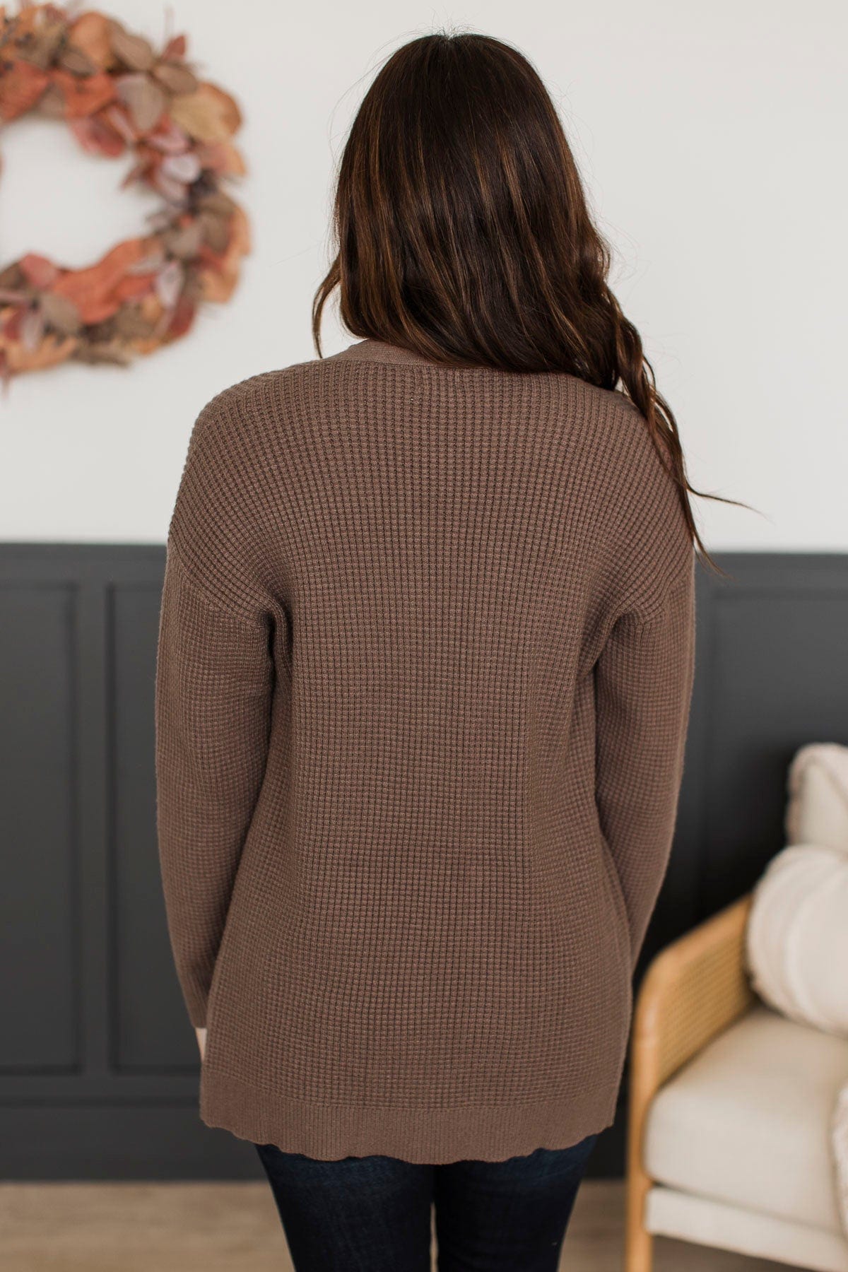 Seeking Your Love Knit Cardigan- Dark Mocha - Image 9