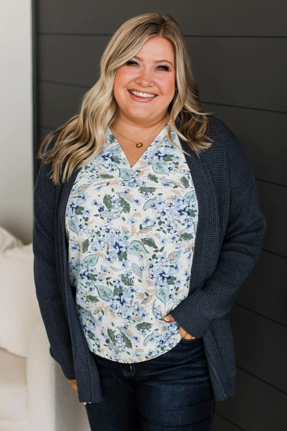 Seeking Your Love Knit Cardigan- Navy - Image 2