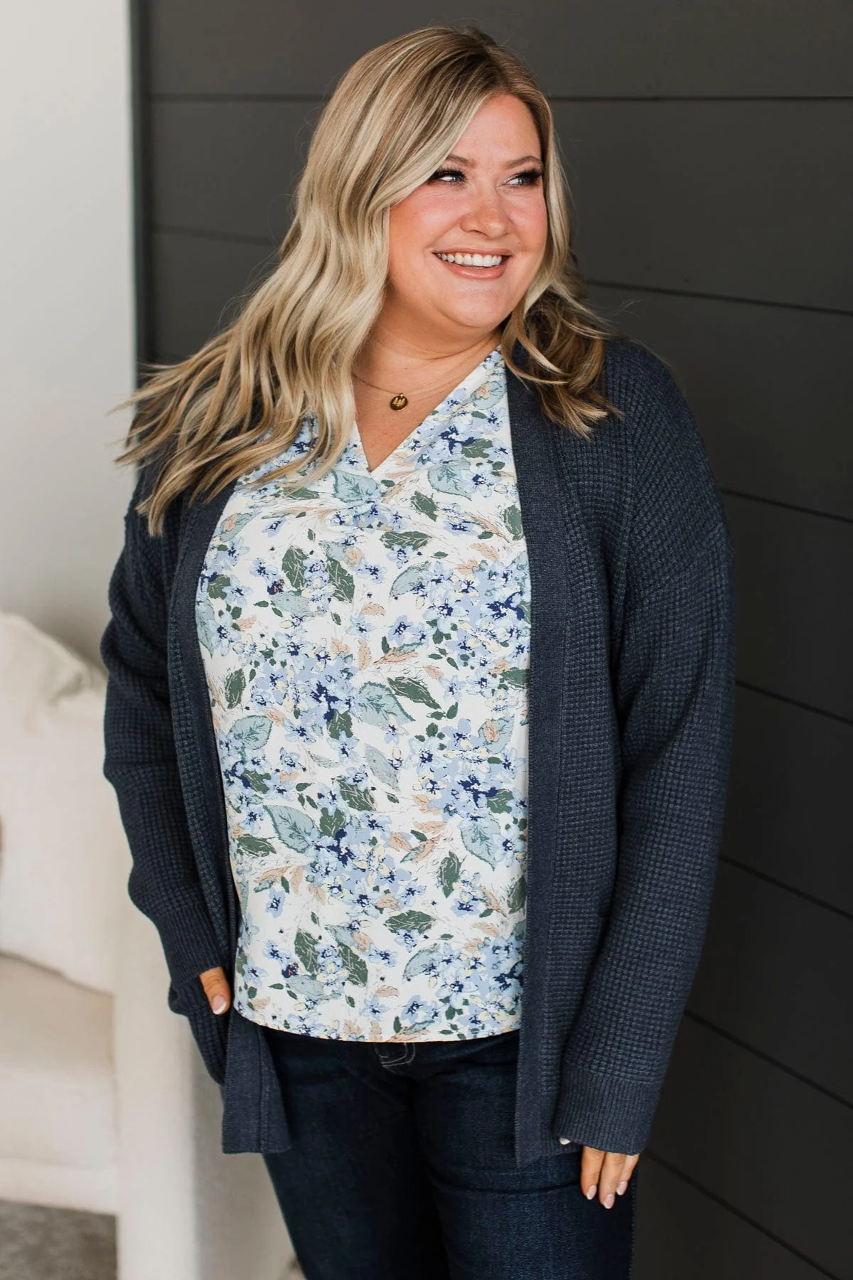 Seeking Your Love Knit Cardigan- Navy - Image 4