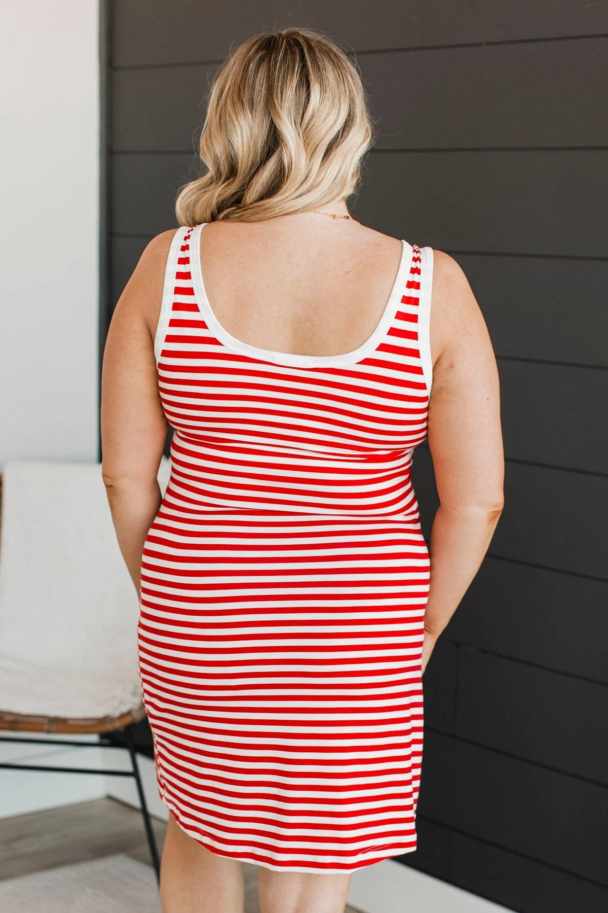 Seen It All Striped Dress- Red & White - Image 8
