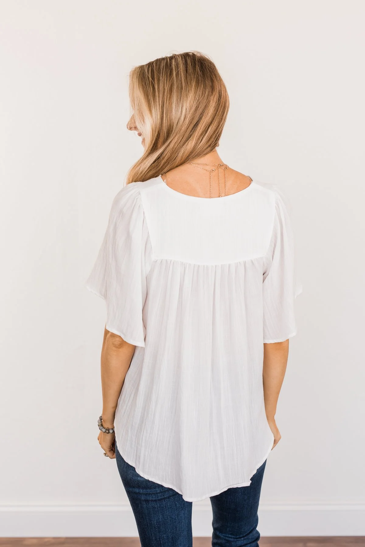 Seize The Moment Peasant Top- Off-White - Image 13
