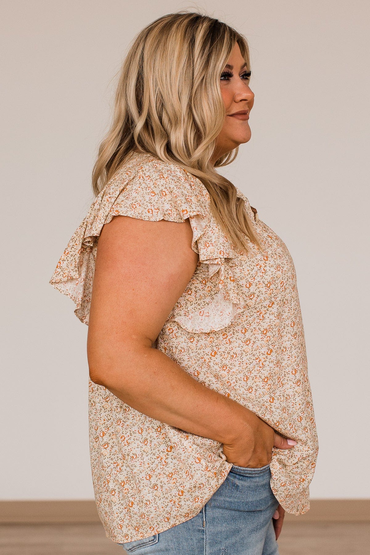Sending All My Love Floral Blouse- Cream - Image 7