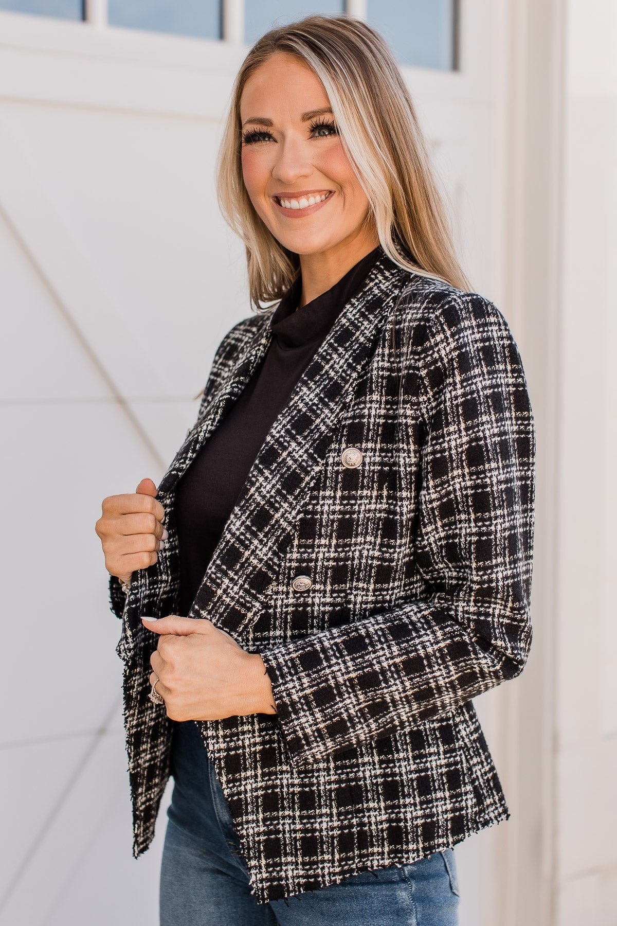 Sending Style Open Front Blazer- Black - Image 6
